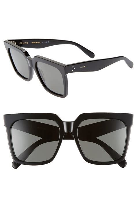 celine 54mm polarized flat top sunglasses|celine 55mm oversized square sunglasses.